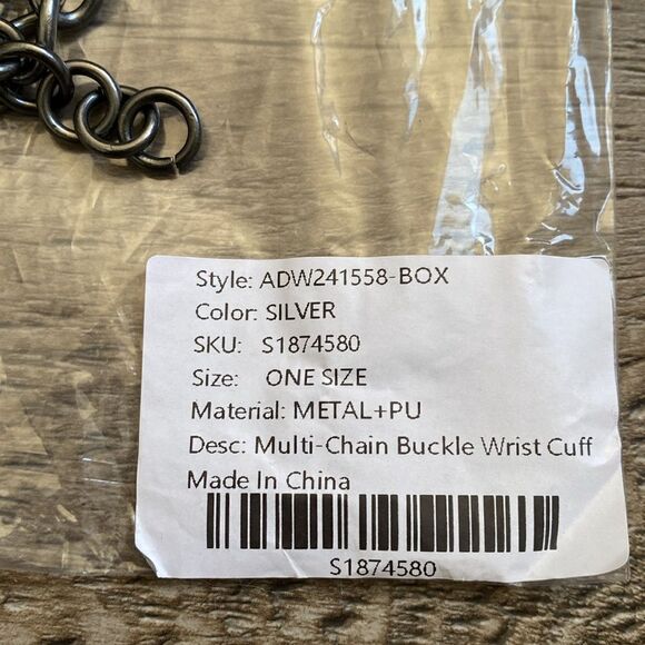 Dolls Kill Darker Wavs Obsession Box Exclusive Black Vegan Leather Cuff w Chains - Picture 4 of 5